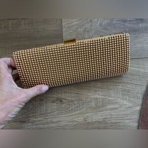 Vintage La Regale gold beaded clutch